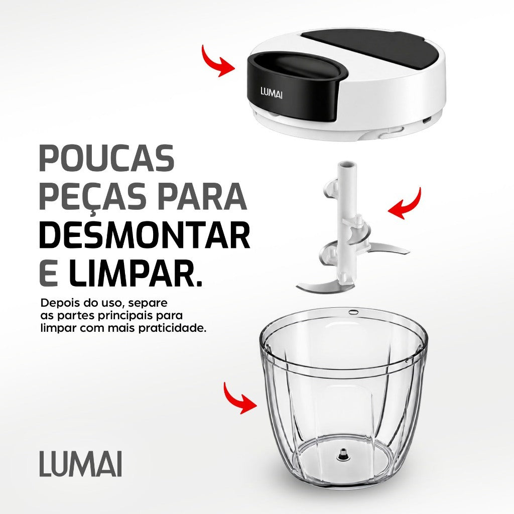 Processador Manual de Alimentos com Corda 900ml Palermo