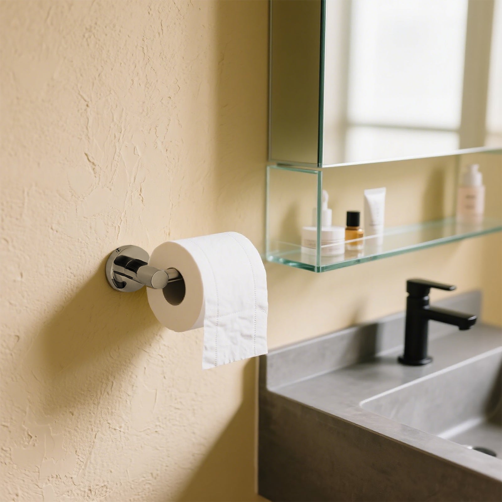 Porta Papel Higiênico de Inox Polido Capri