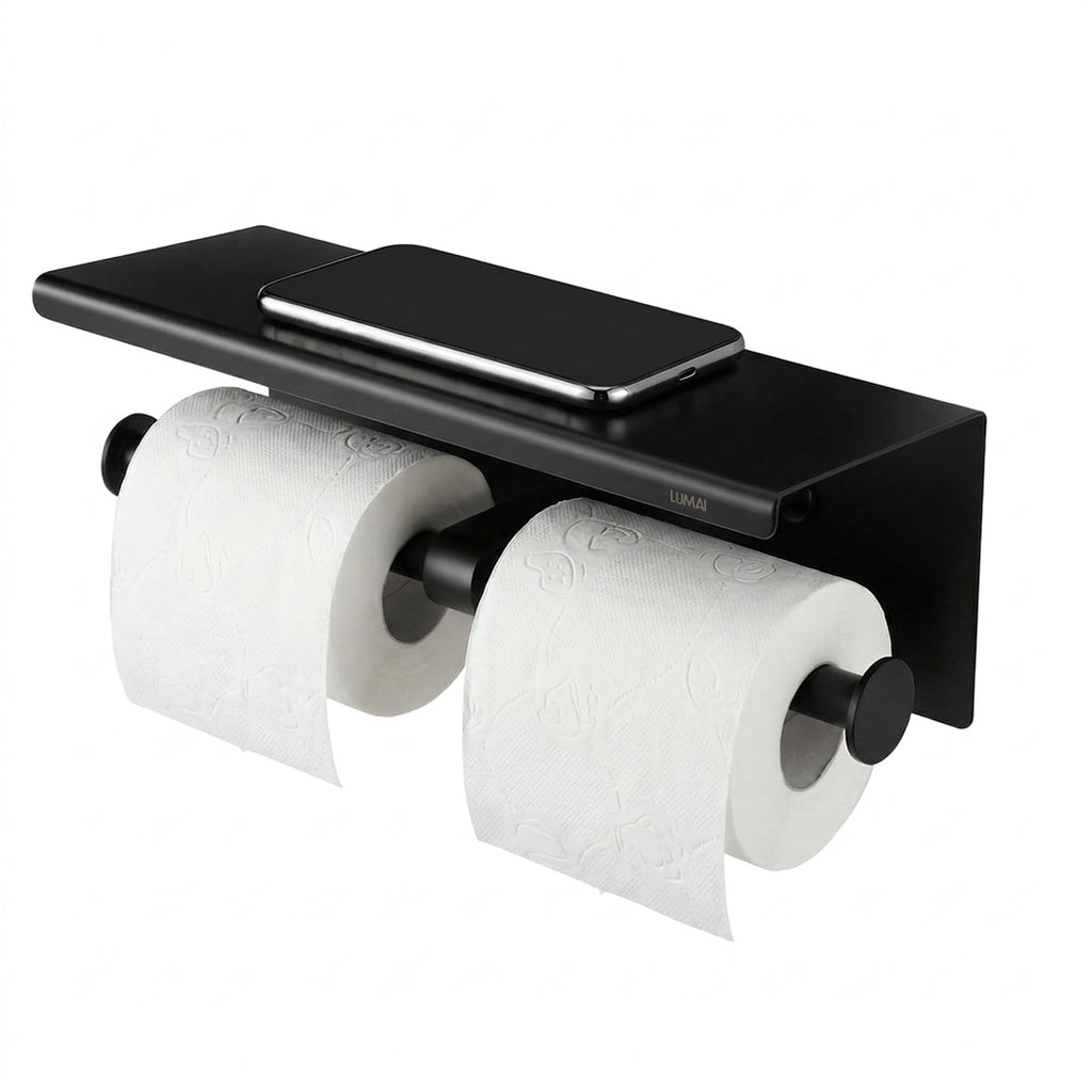 Porta Papel Higiênico Duplo Preto Taormina