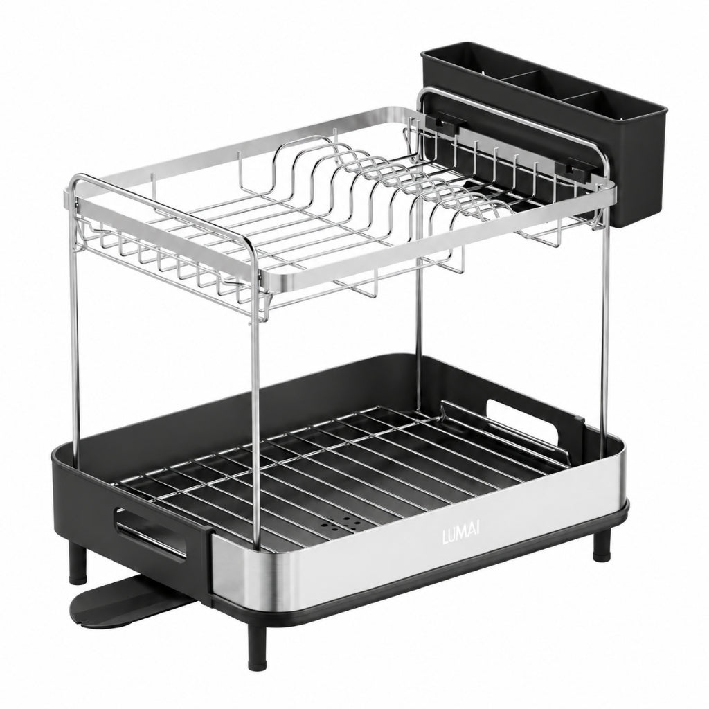 Escorredor de Louças Inox 2 Andares Viena Preto