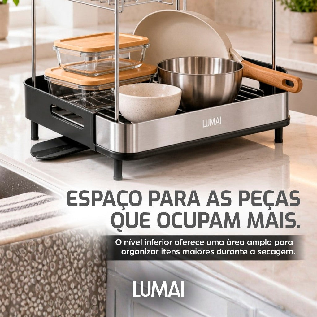Escorredor de Louças Inox 2 Andares Viena Preto