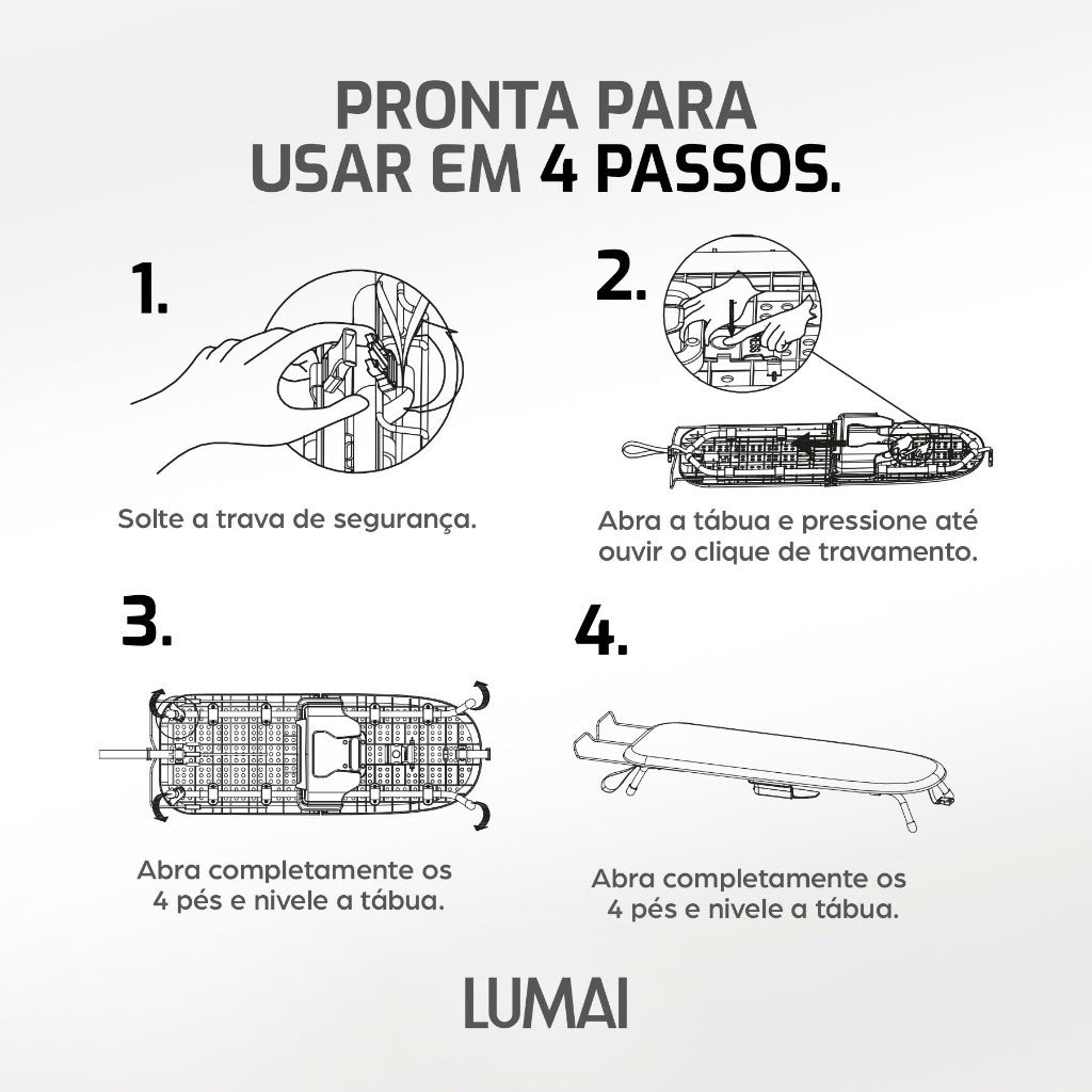 Tábua de Passar Roupa Dobrável de Mesa Oxford