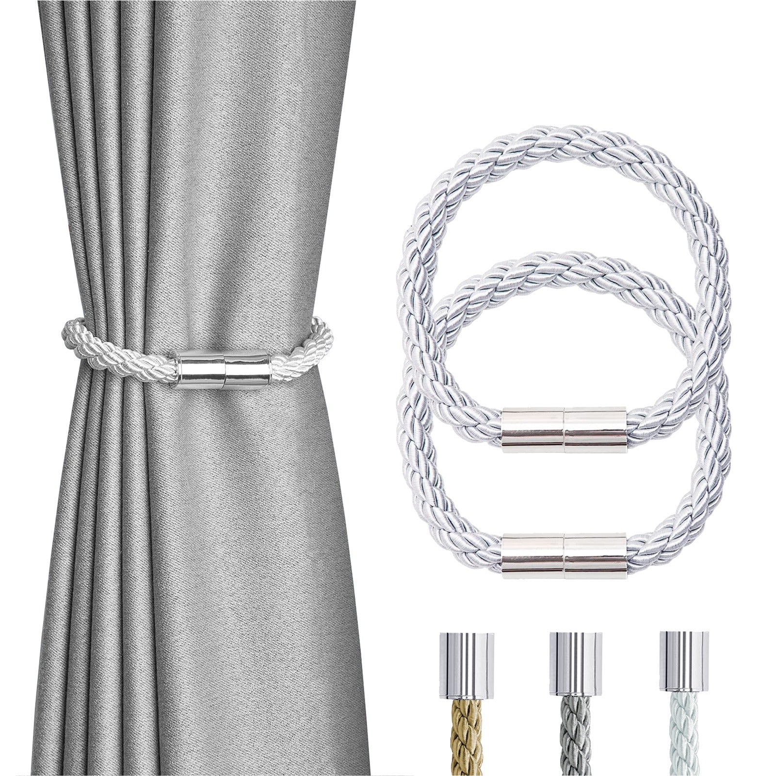 Kit 2 Prendedores de Cortina de Argola Siena Branco