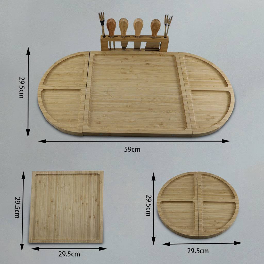 Medidas da tábua Toscana montada: 59 x 29,5 cm; parte quadrada e redonda de 29,5 cm