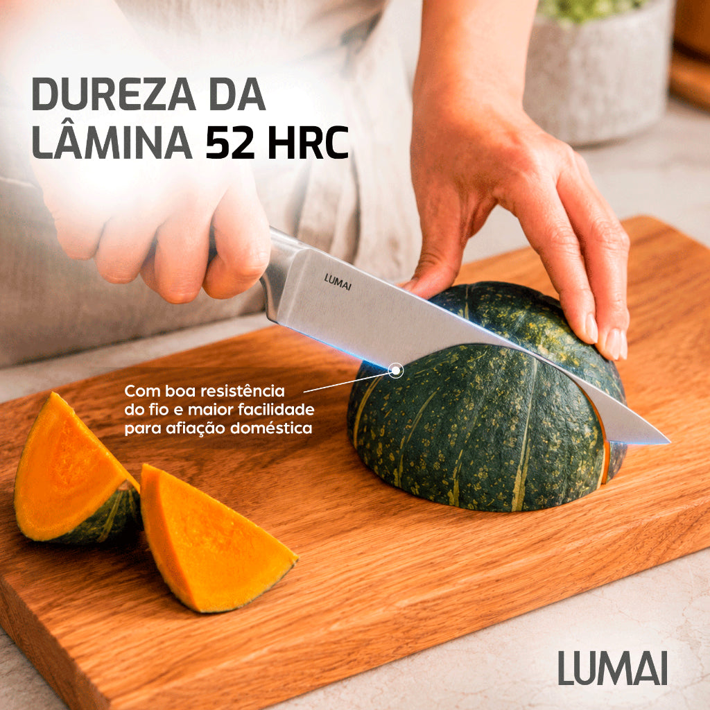 Conjunto de Facas Zurique 5 Peças em Aço Inox Lâmina Inteiriça