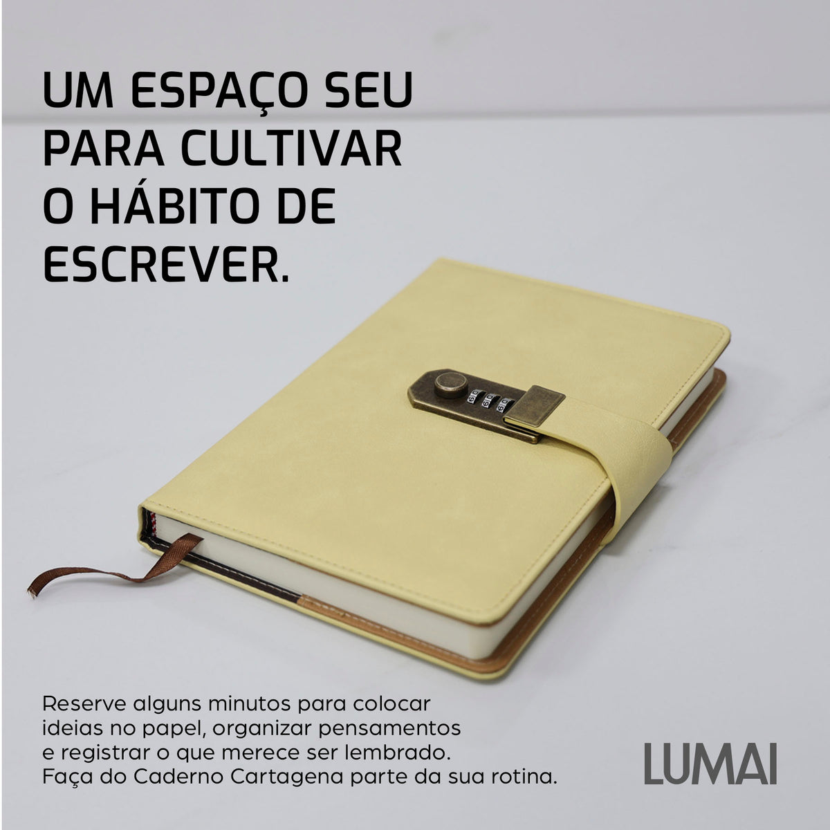 Caderno com Cadeado Cartagena Amarelo - foto 01