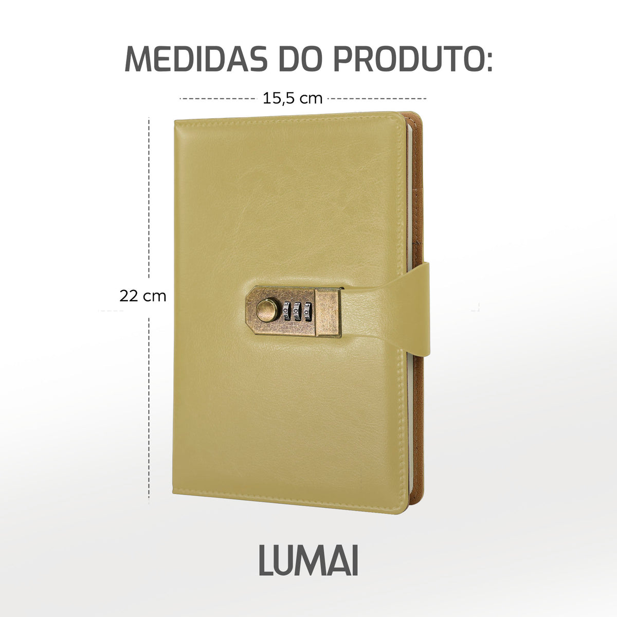 Caderno com Cadeado Cartagena Amarelo - foto 07