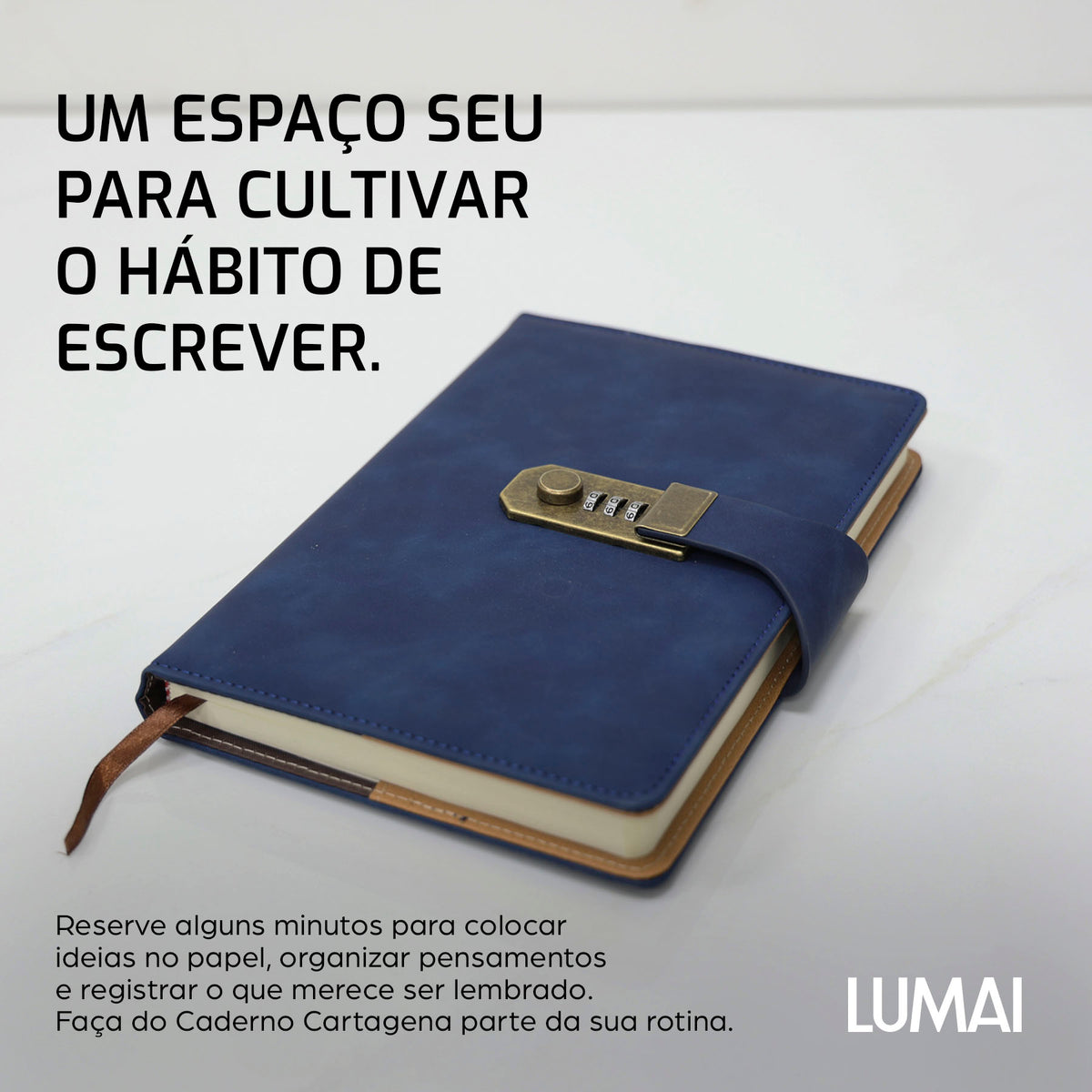 Caderno com Cadeado Cartagena Azul - foto 01