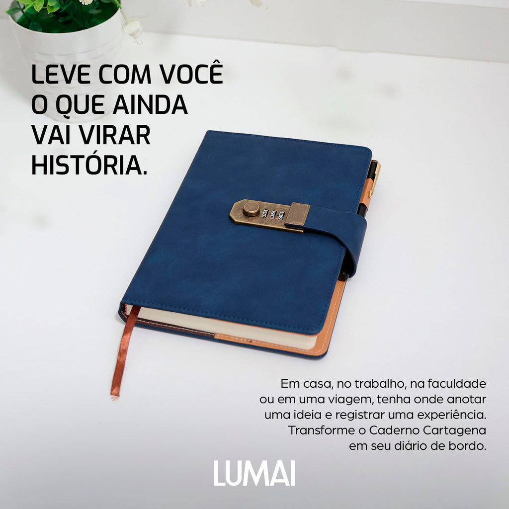 Caderno com Cadeado Cartagena Azul - foto 04