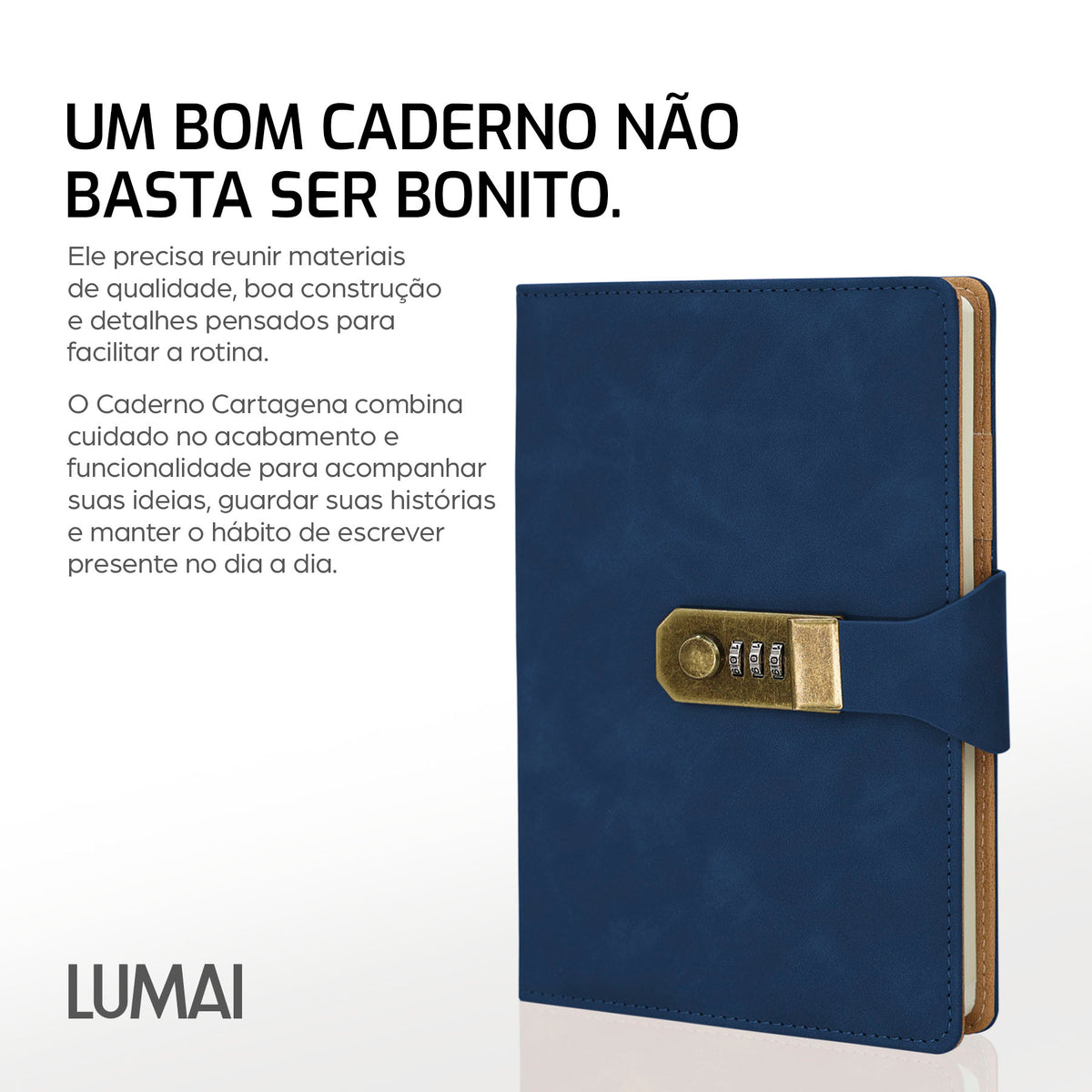 Caderno com Cadeado Cartagena Azul - foto 08