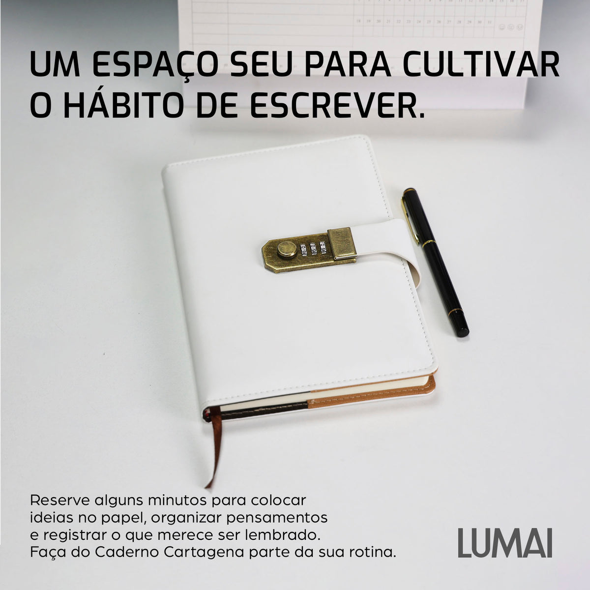 Caderno com Cadeado Cartagena Branco - foto 01