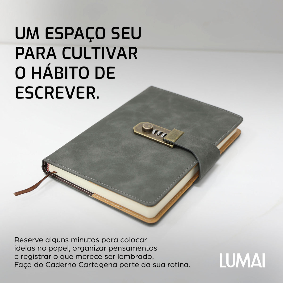 Caderno com Cadeado Cartagena Chumbo - foto 01