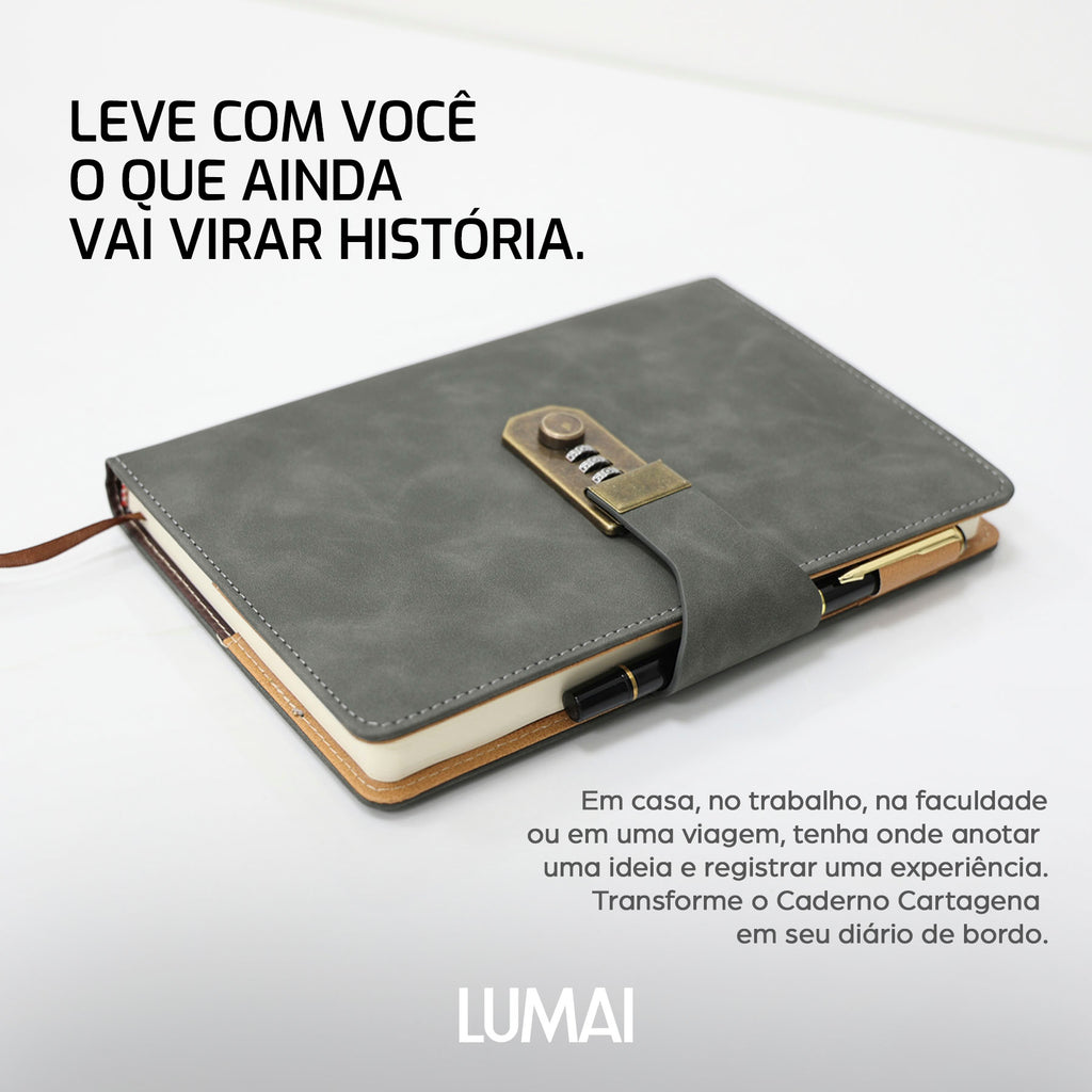 Caderno com Cadeado Cartagena Chumbo - foto 04