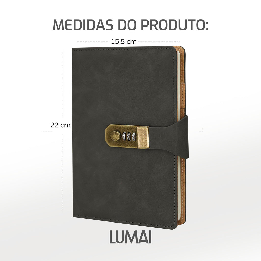 Caderno com Cadeado Cartagena Chumbo - foto 07