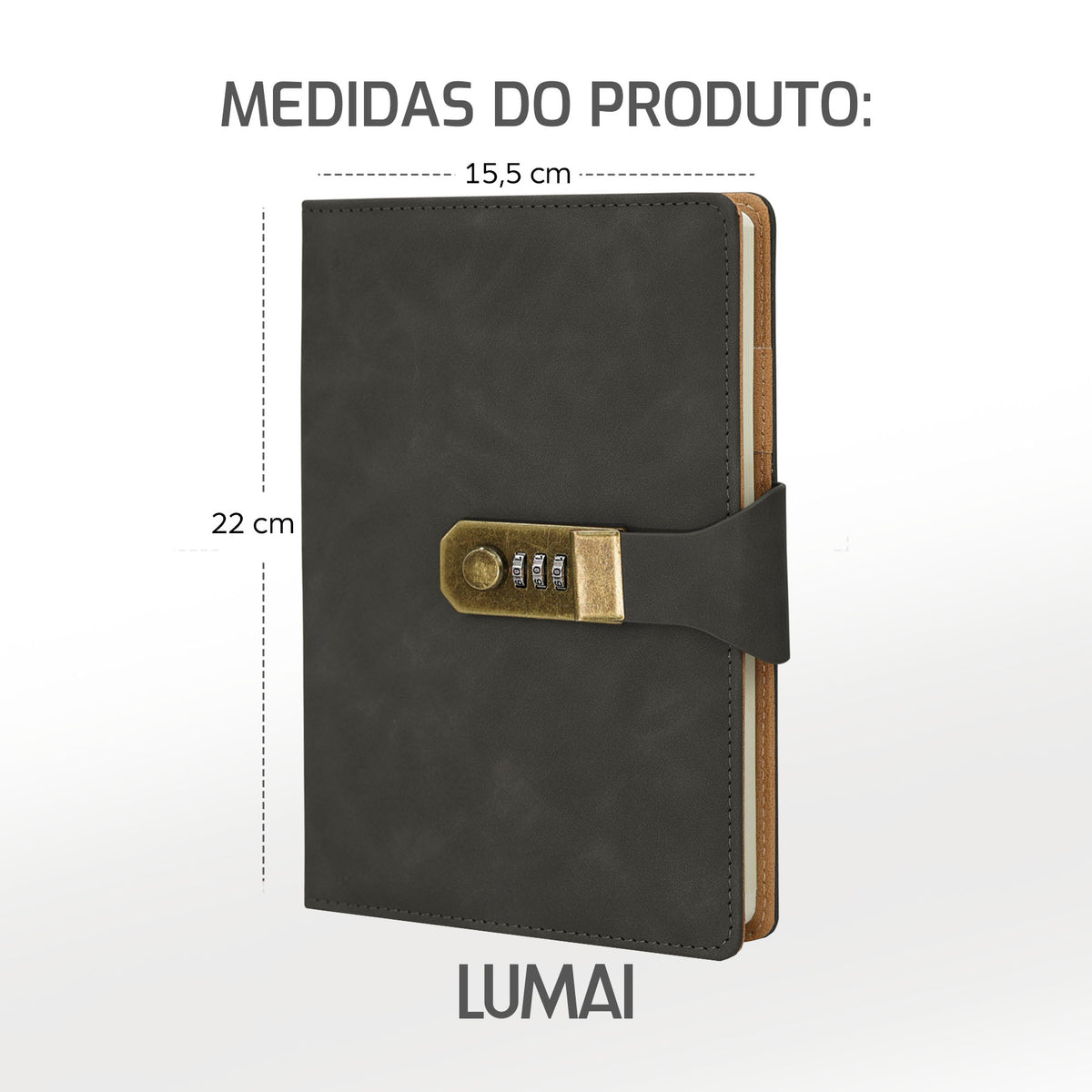 Caderno com Cadeado Cartagena Chumbo - foto 07