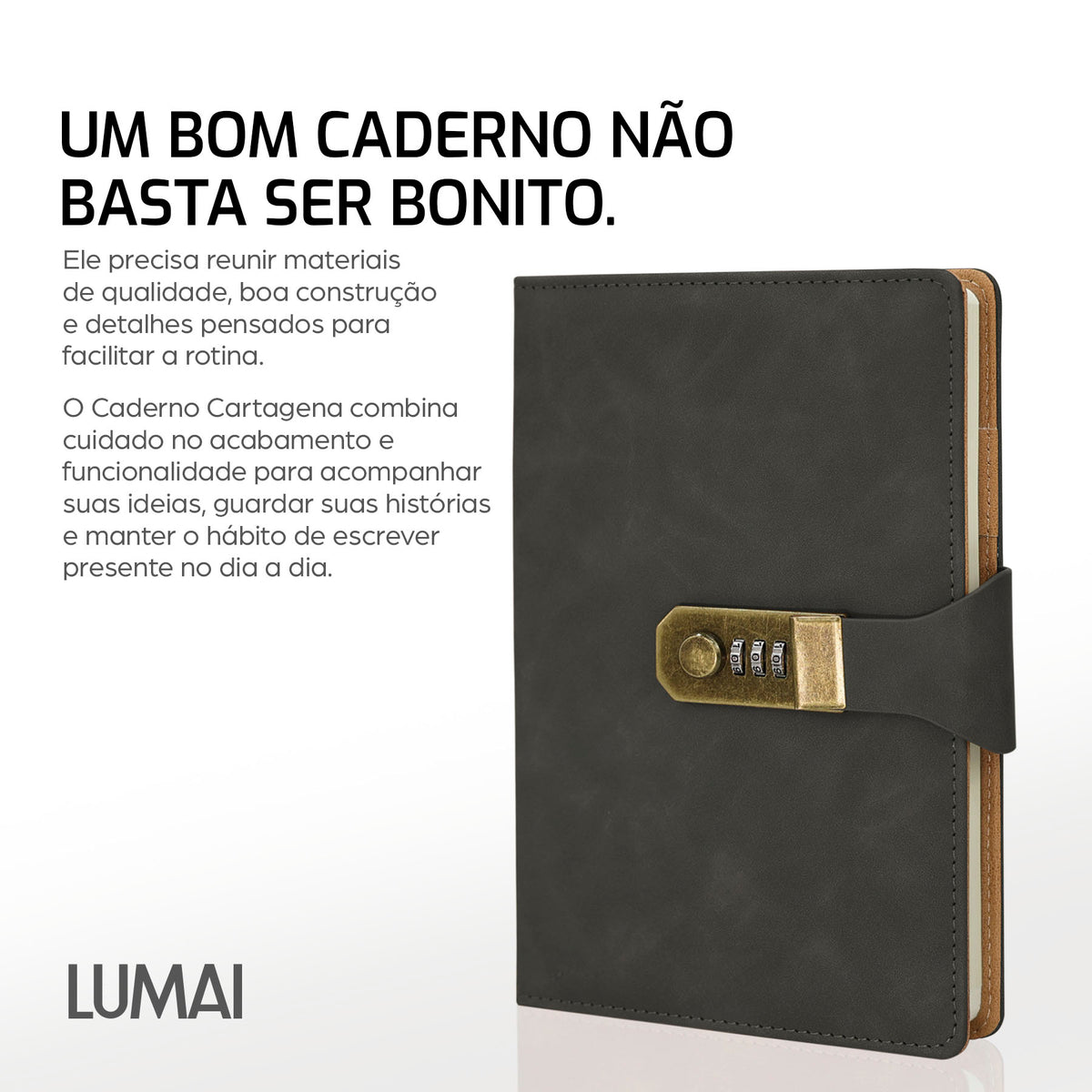 Caderno com Cadeado Cartagena Chumbo - foto 08