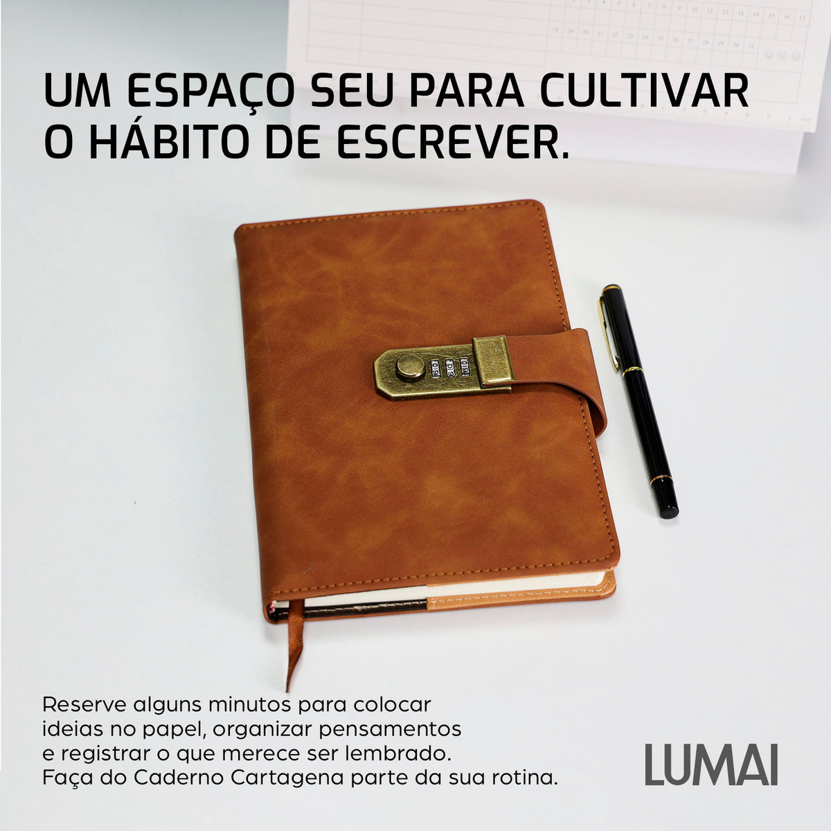Caderno com Cadeado Cartagena Marrom - foto 01