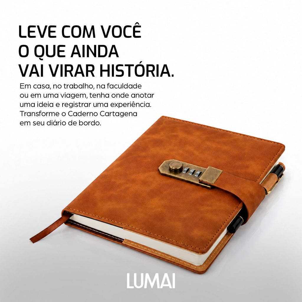 Caderno com Cadeado Cartagena Marrom - foto 04