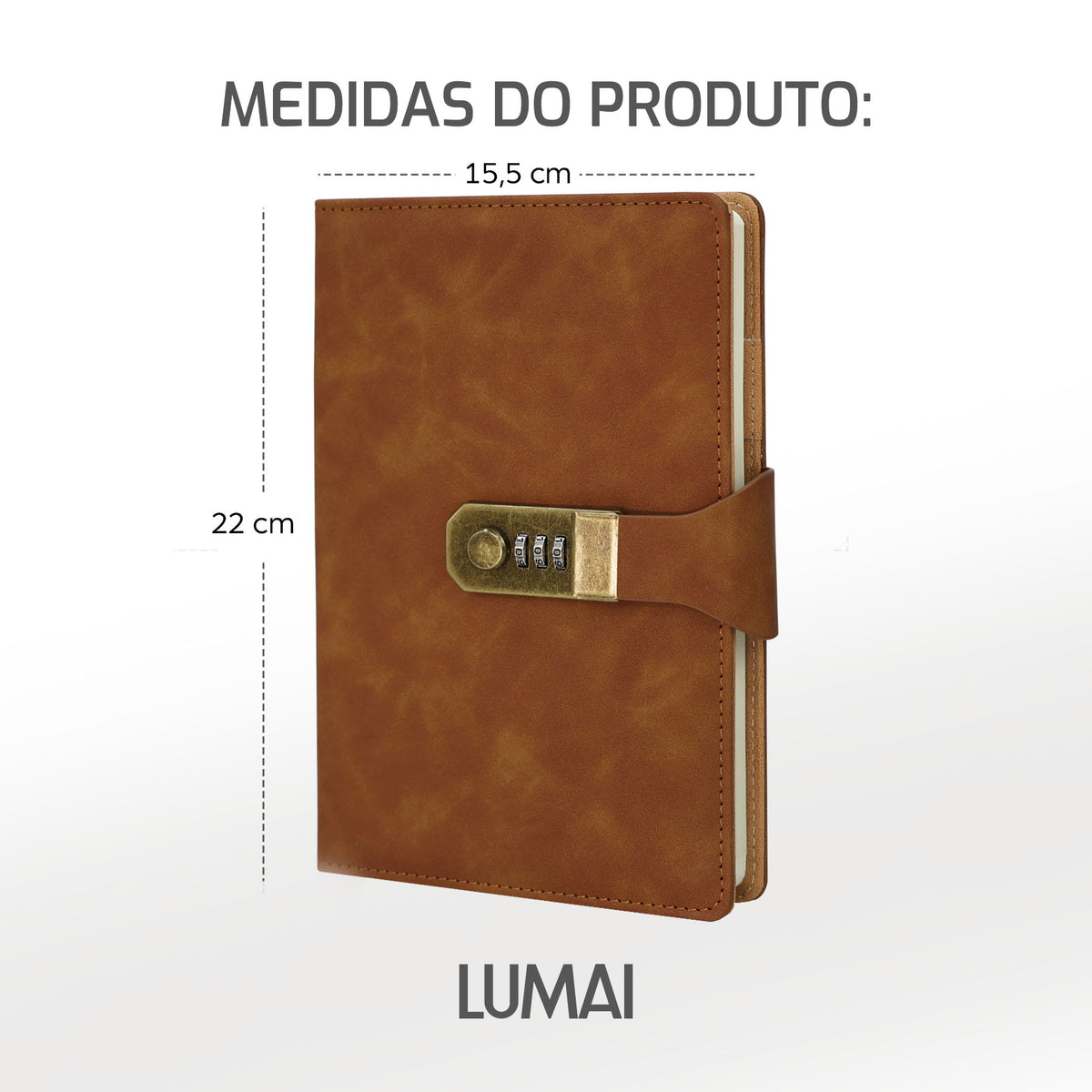 Caderno com Cadeado Cartagena Marrom - foto 07