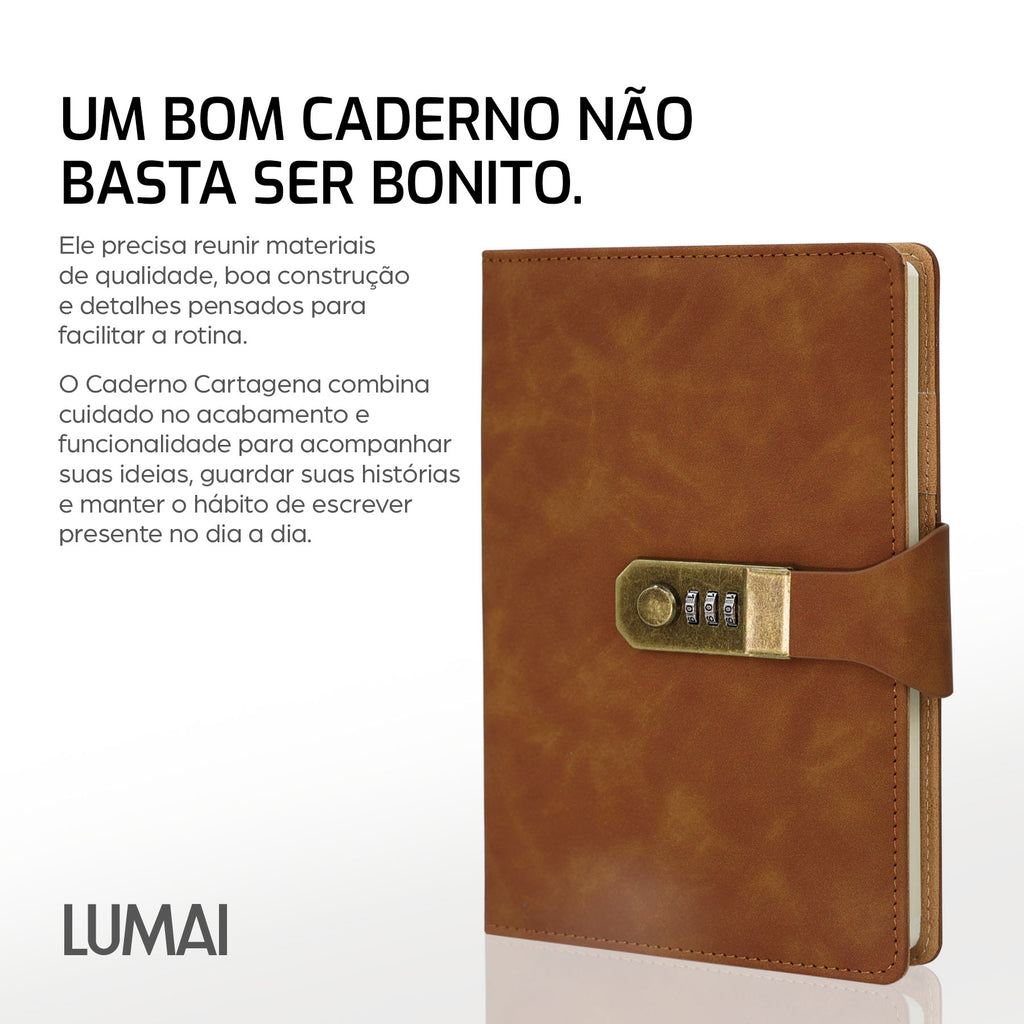 Caderno com Cadeado Cartagena Marrom - foto 08
