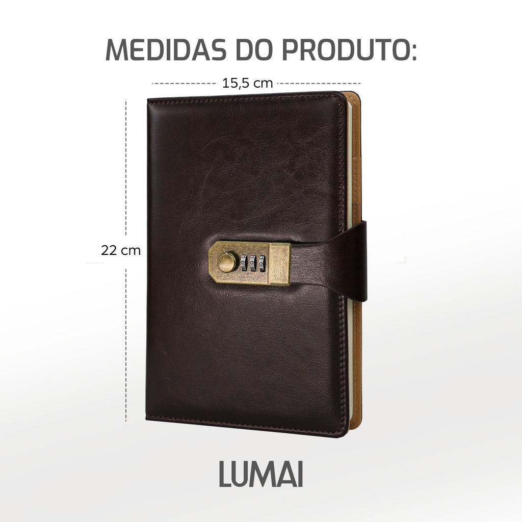 Caderno com Cadeado Cartagena Marrom Escuro - foto 07