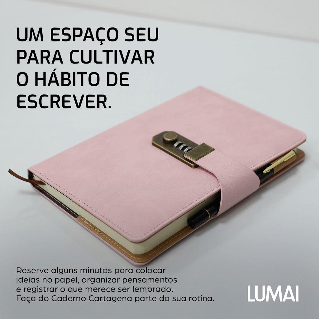 Caderno com Cadeado Cartagena Rosa - foto 01