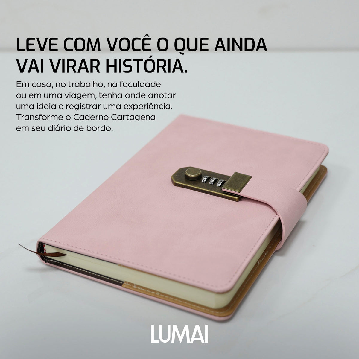 Caderno com Cadeado Cartagena Rosa - foto 04