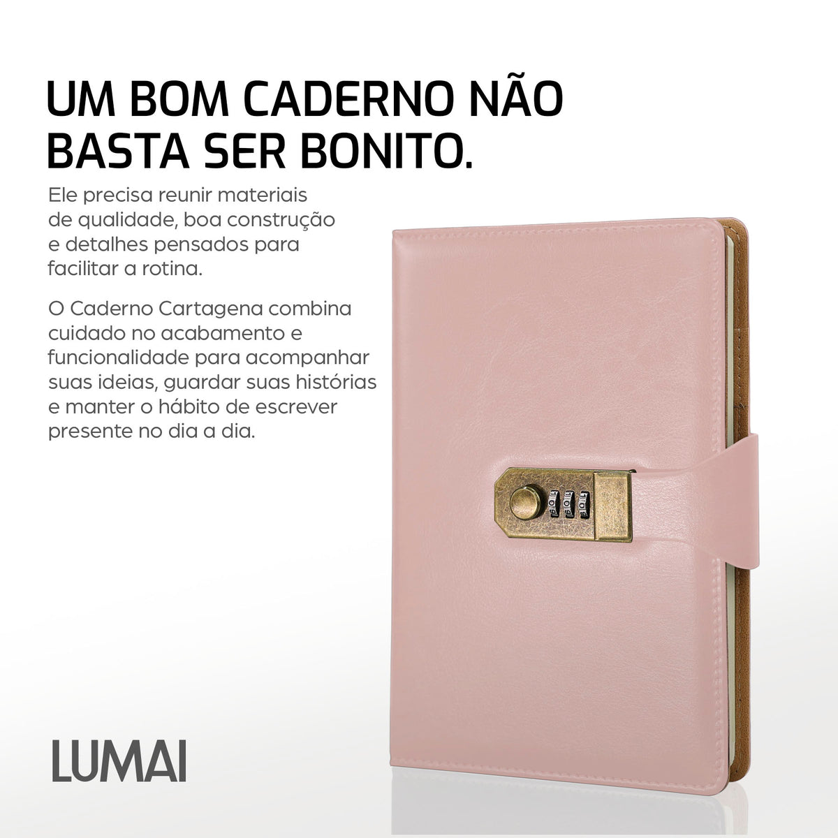 Caderno com Cadeado Cartagena Rosa - foto 08