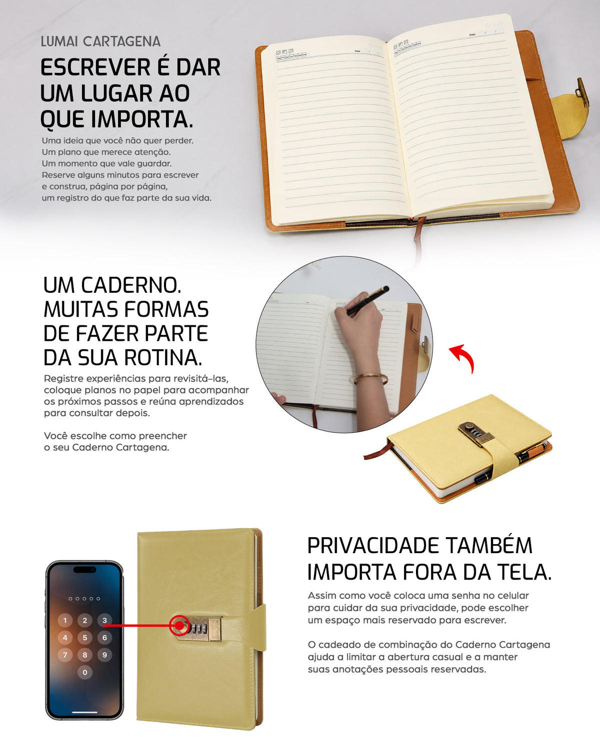 Caderno Cartagena Amarelo - descrição 1