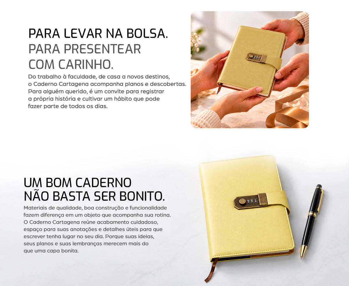 Caderno Cartagena Amarelo - descrição 3