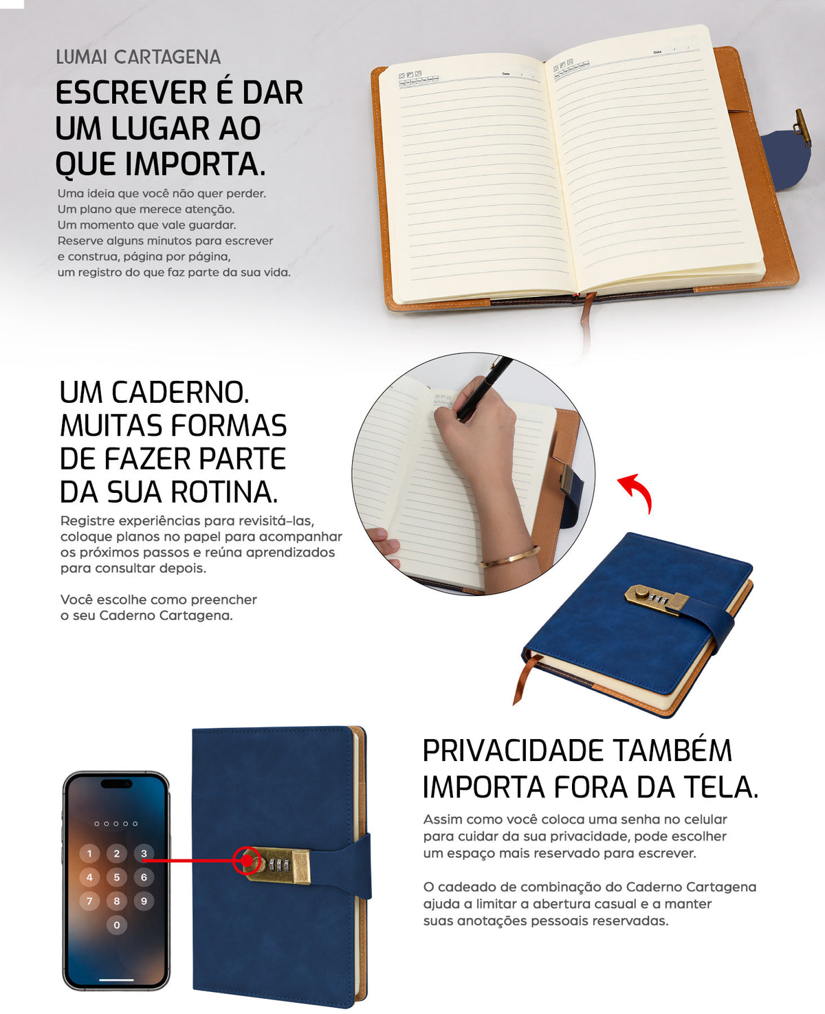 Caderno Cartagena Azul - descrição 1