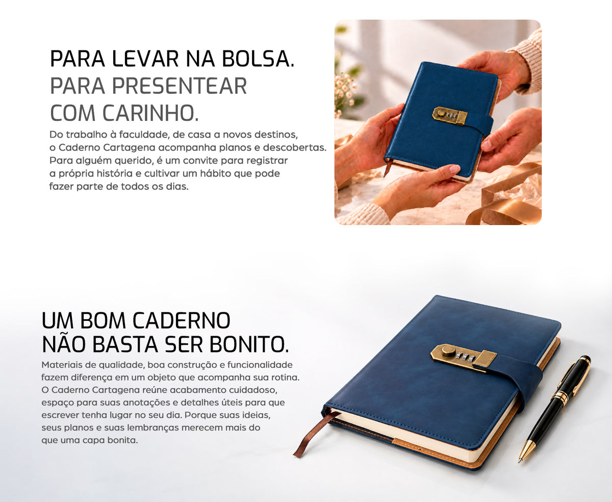 Caderno Cartagena Azul - descrição 3