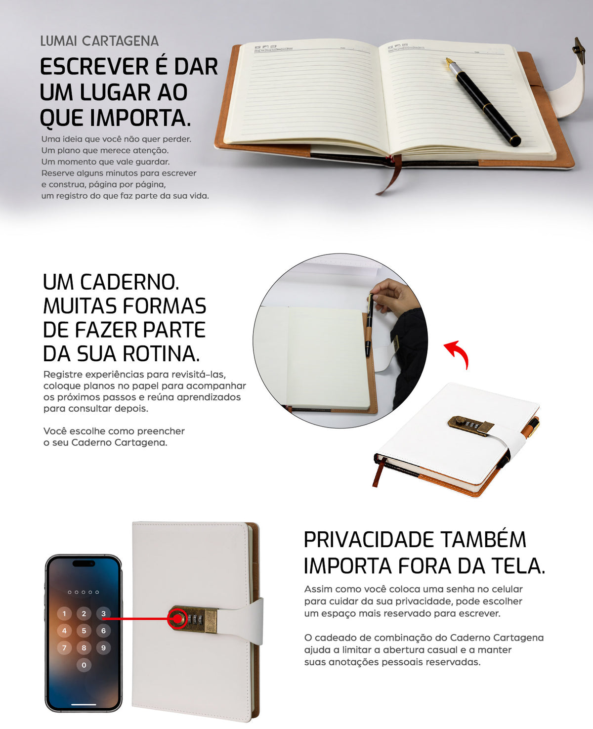 Caderno Cartagena Branco - descrição 1