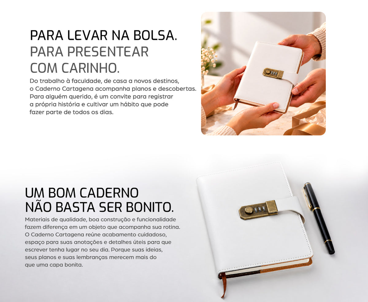 Caderno Cartagena Branco - descrição 3