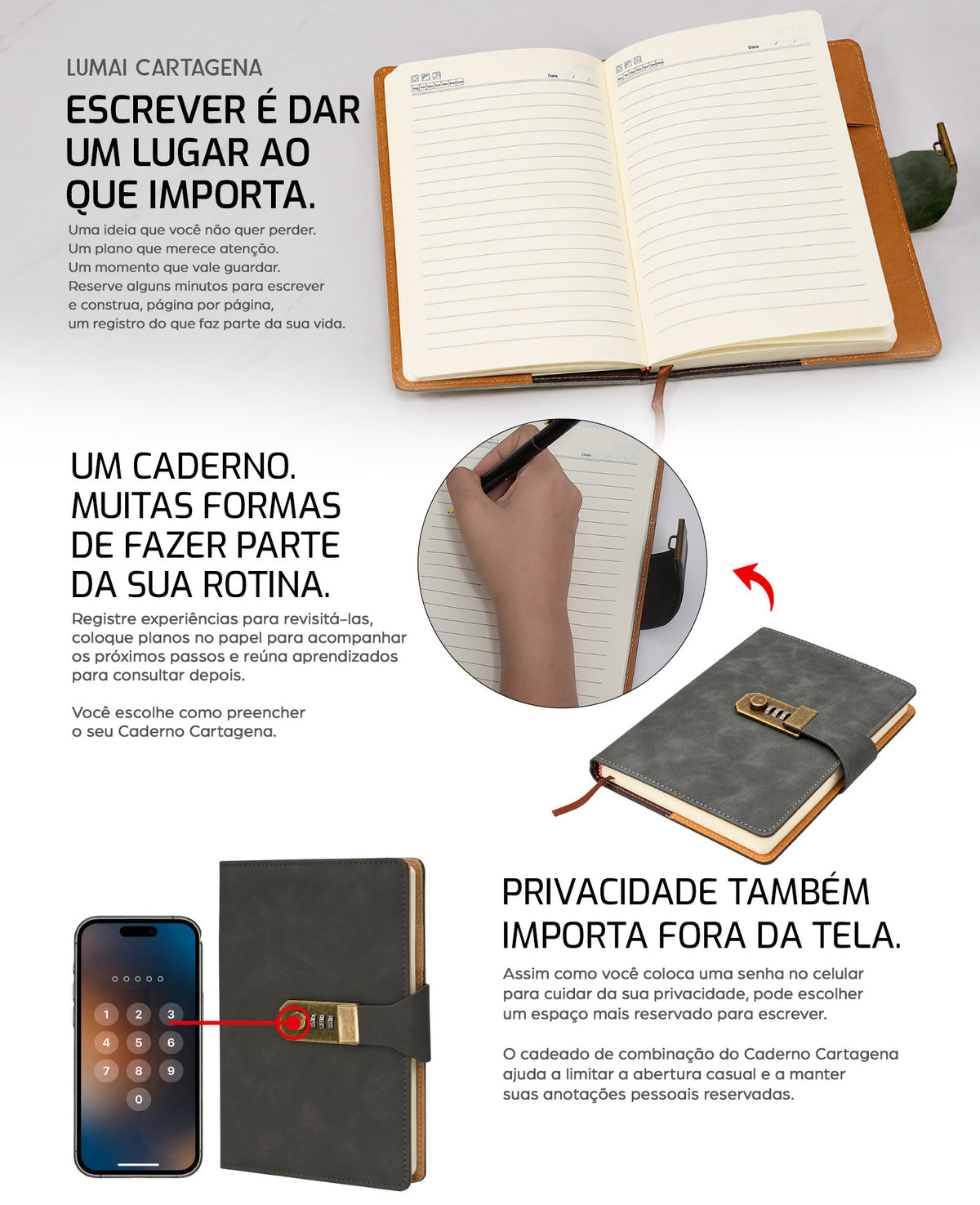 Caderno Cartagena Chumbo - descrição 1