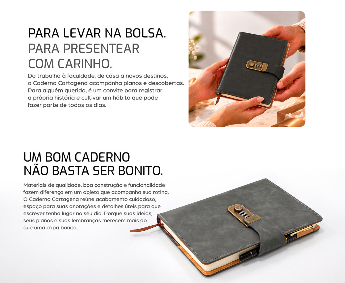 Caderno Cartagena Chumbo - descrição 3