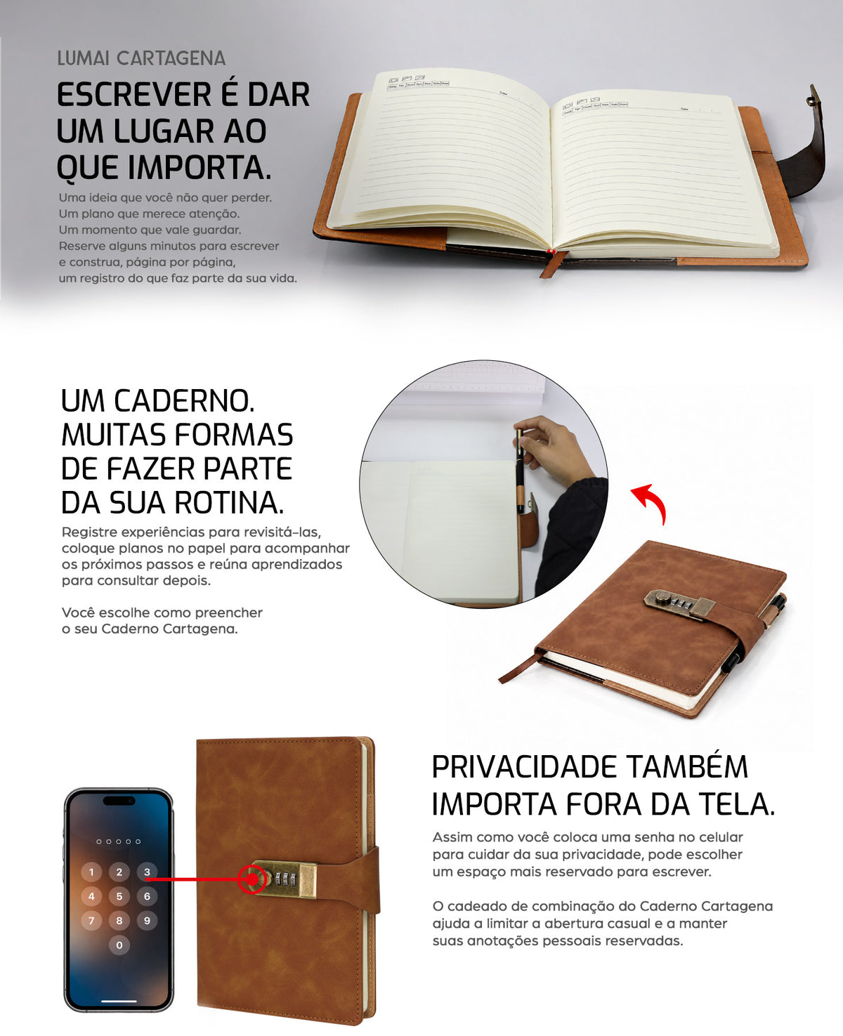 Caderno Cartagena Marrom - descrição 1