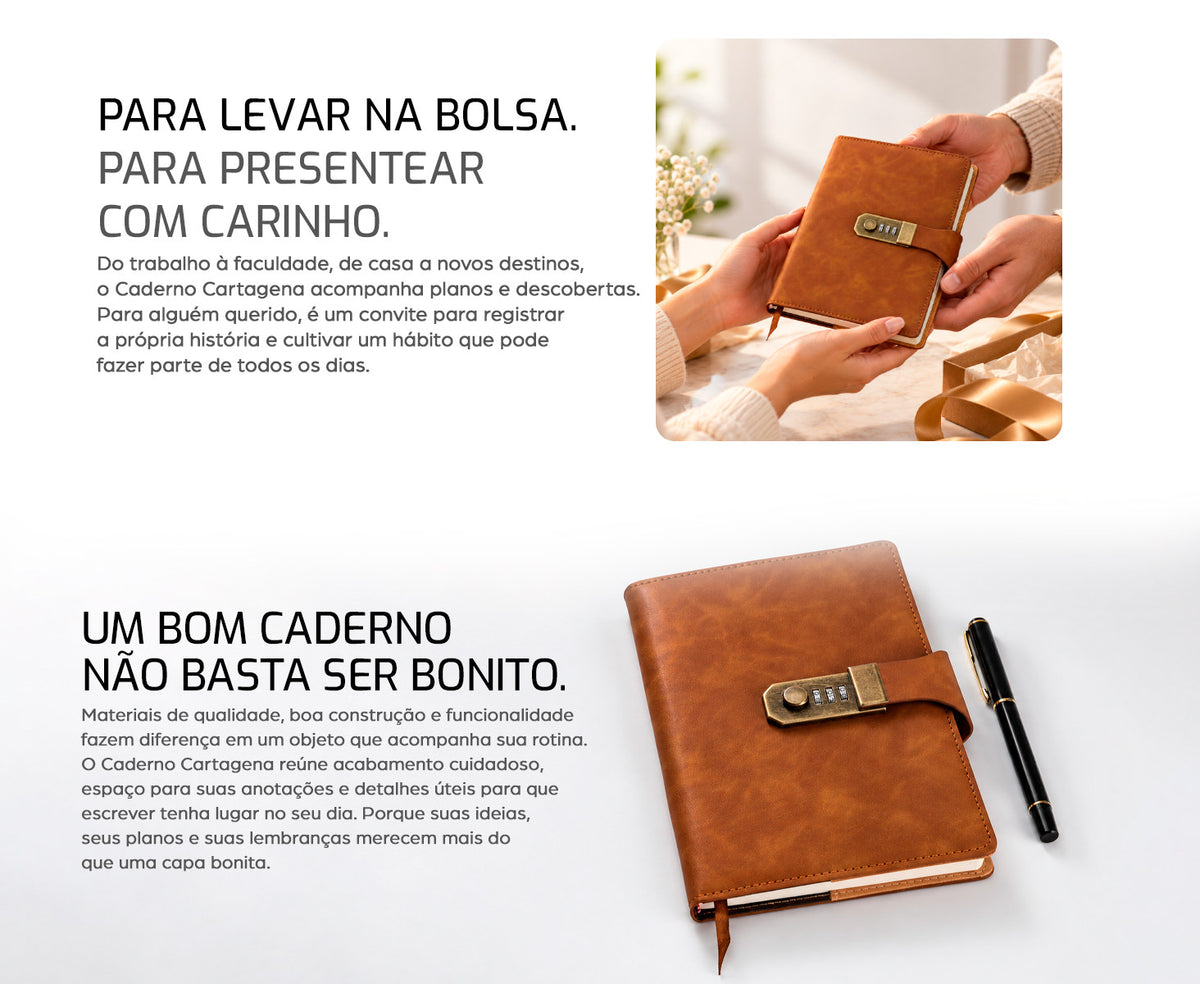 Caderno Cartagena Marrom - descrição 3