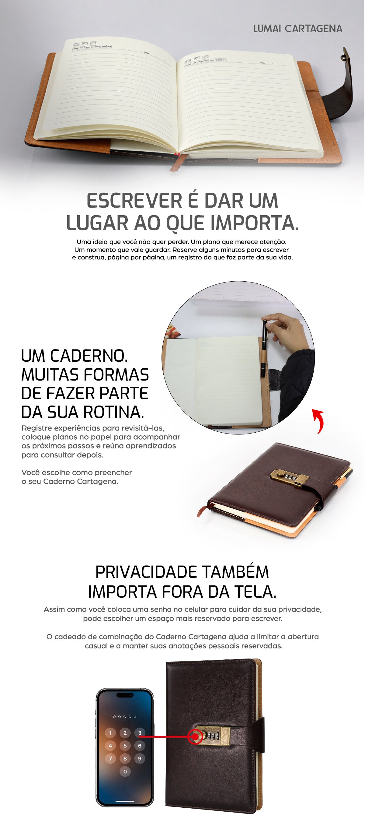 Caderno Cartagena Marrom Escuro - descrição 1 (celular)