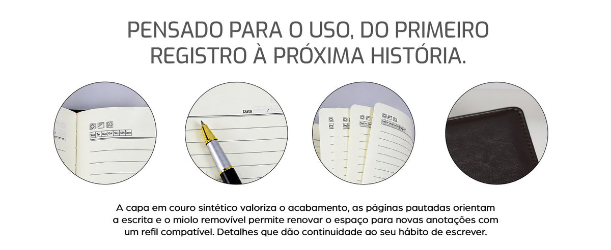 Caderno Cartagena Marrom Escuro - descrição 2