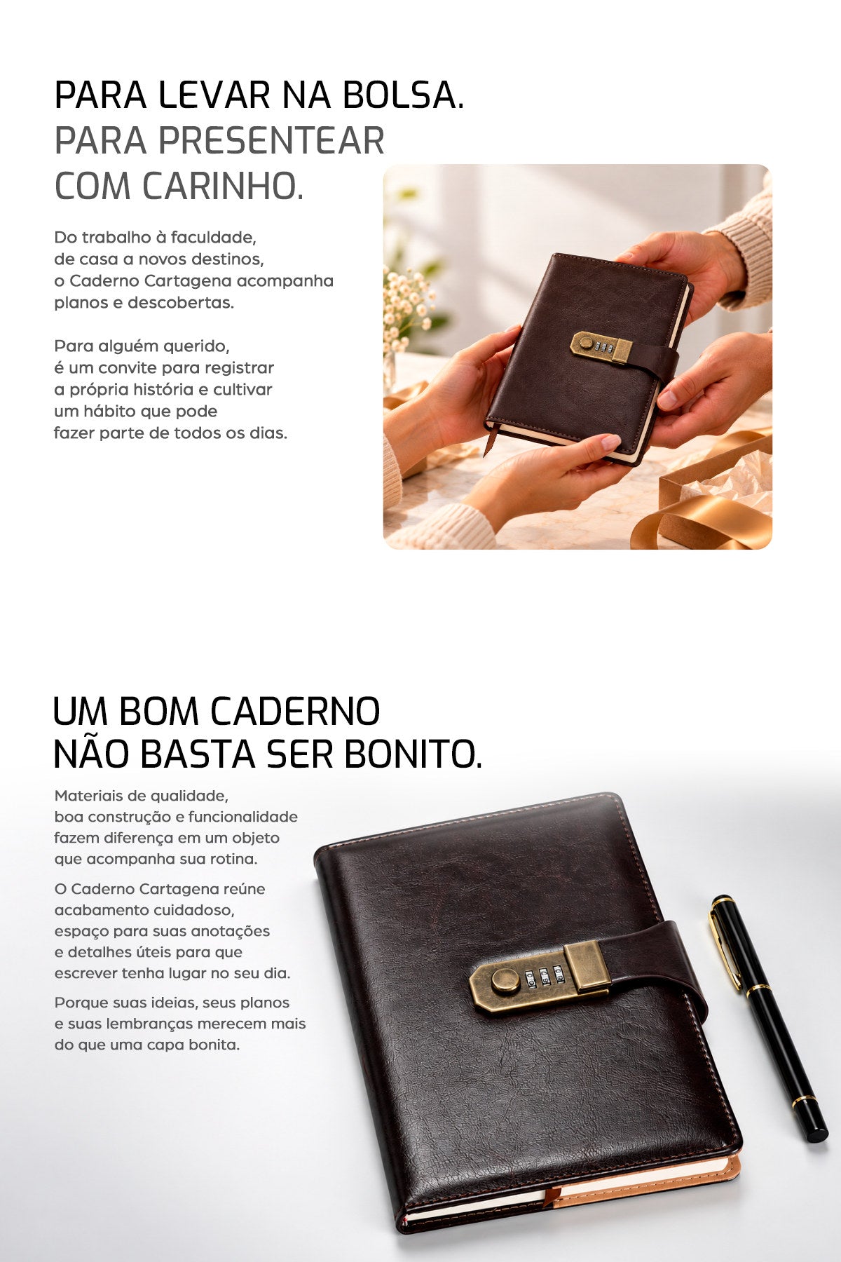 Caderno Cartagena Marrom Escuro - descrição 3 (celular)