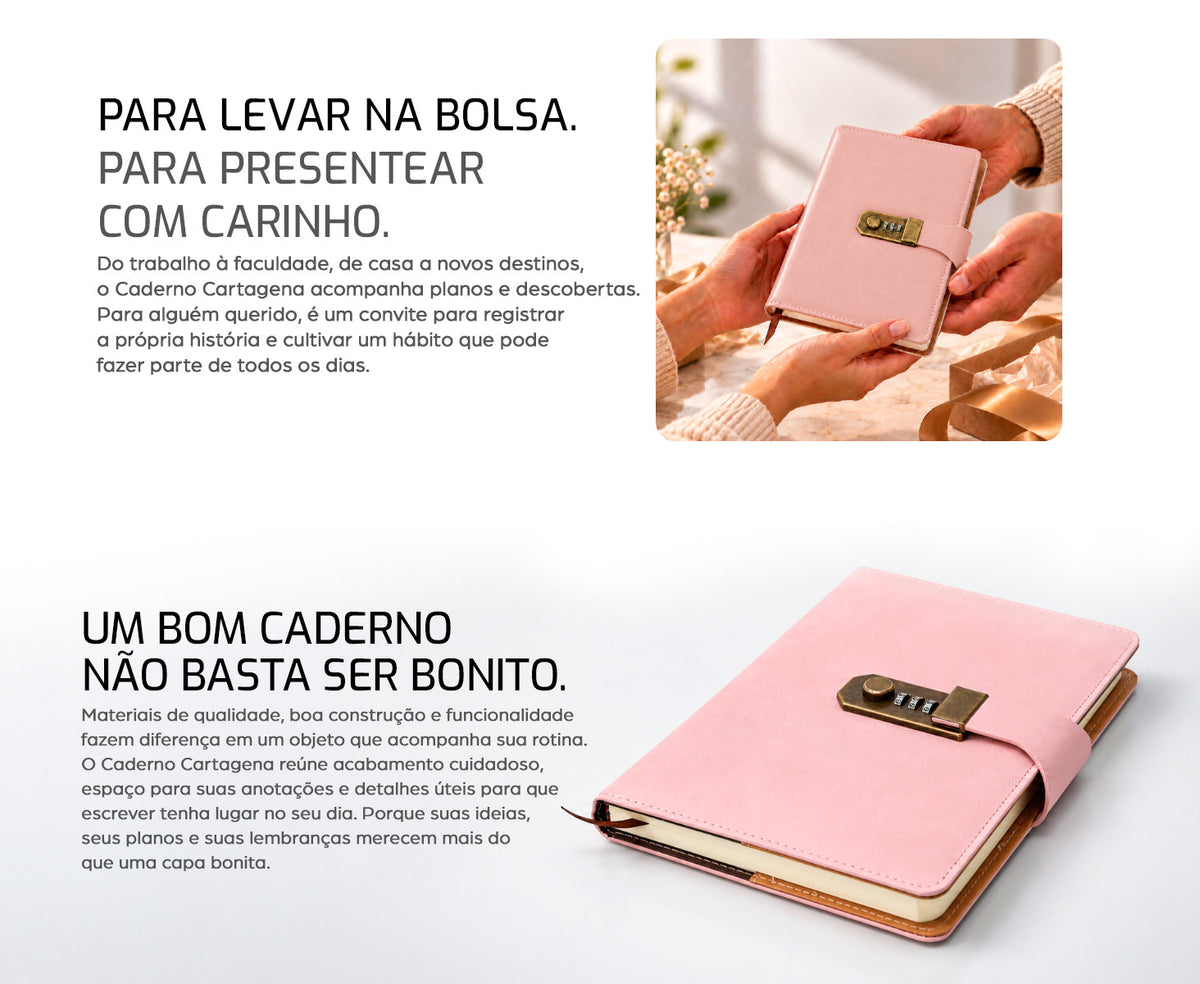 Caderno Cartagena Rosa - descrição 3
