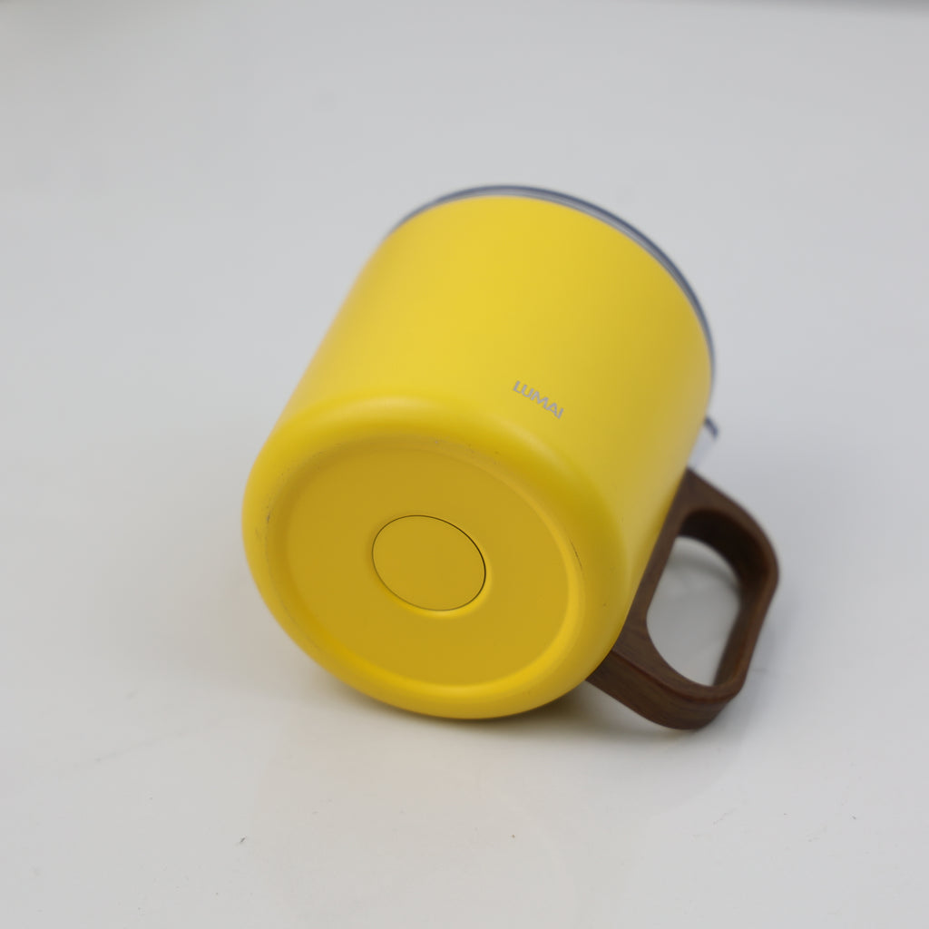 Caneca térmica 350ml inox amarela para viagem