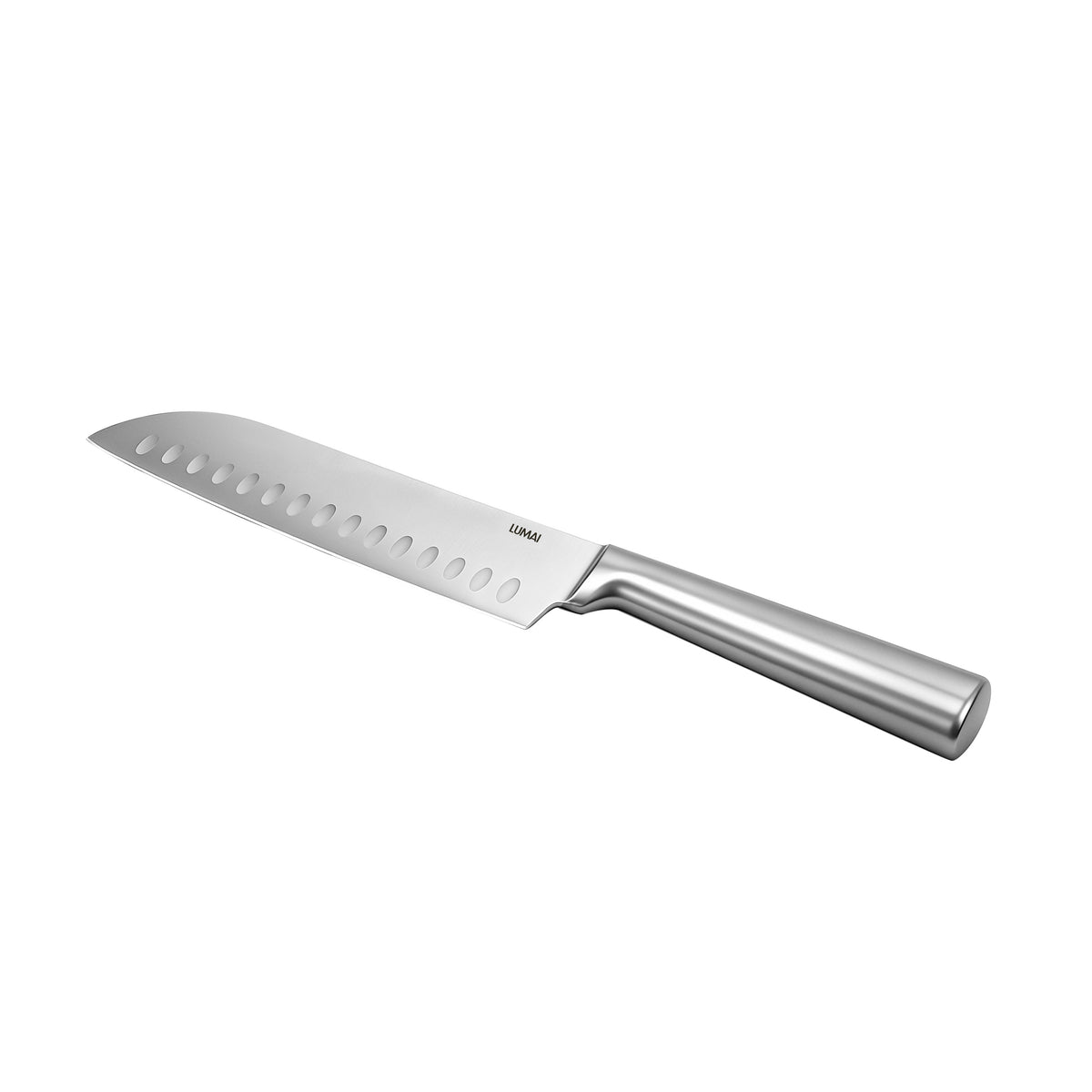 Faca santoku do conjunto Zurique, em aço inox, fundo branco