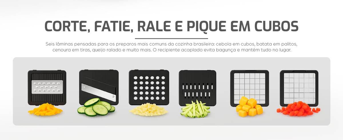 Corte, fatie, rale e pique em cubos com as lâminas do Tóquio (computador)