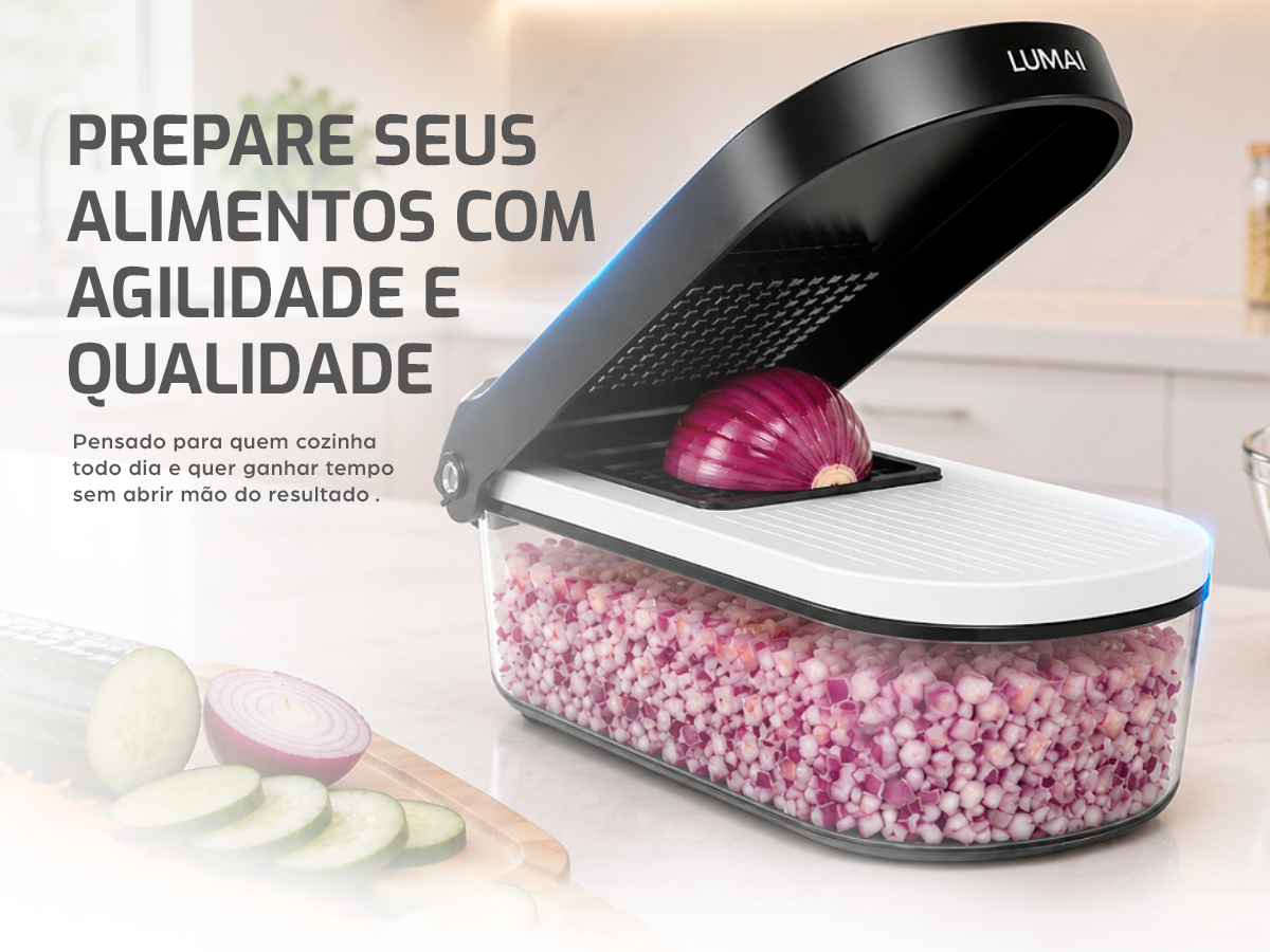 Cortador Tóquio LUMAI: a escolha certa para sua cozinha (celular)
