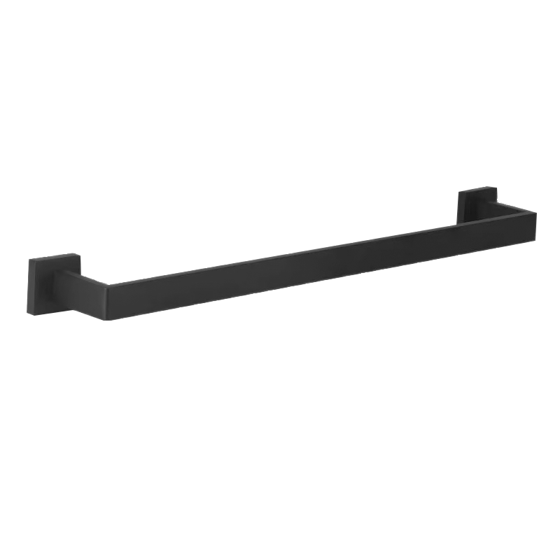 Toalheiro Aço Inox Base Quadrada Preto Salerno