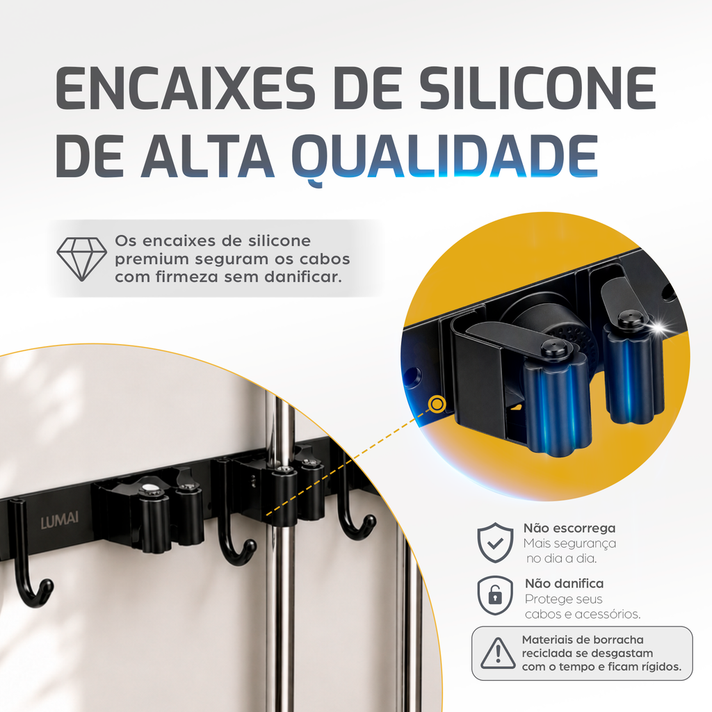 Encaixes de silicone do suporte Madri preto
