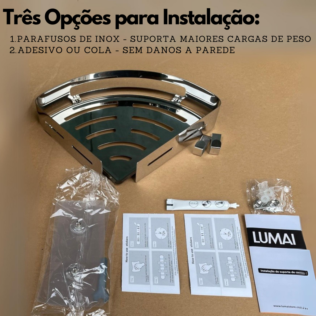 O que vem na caixa do Cannes: parafusos de inox, adesivos e cola