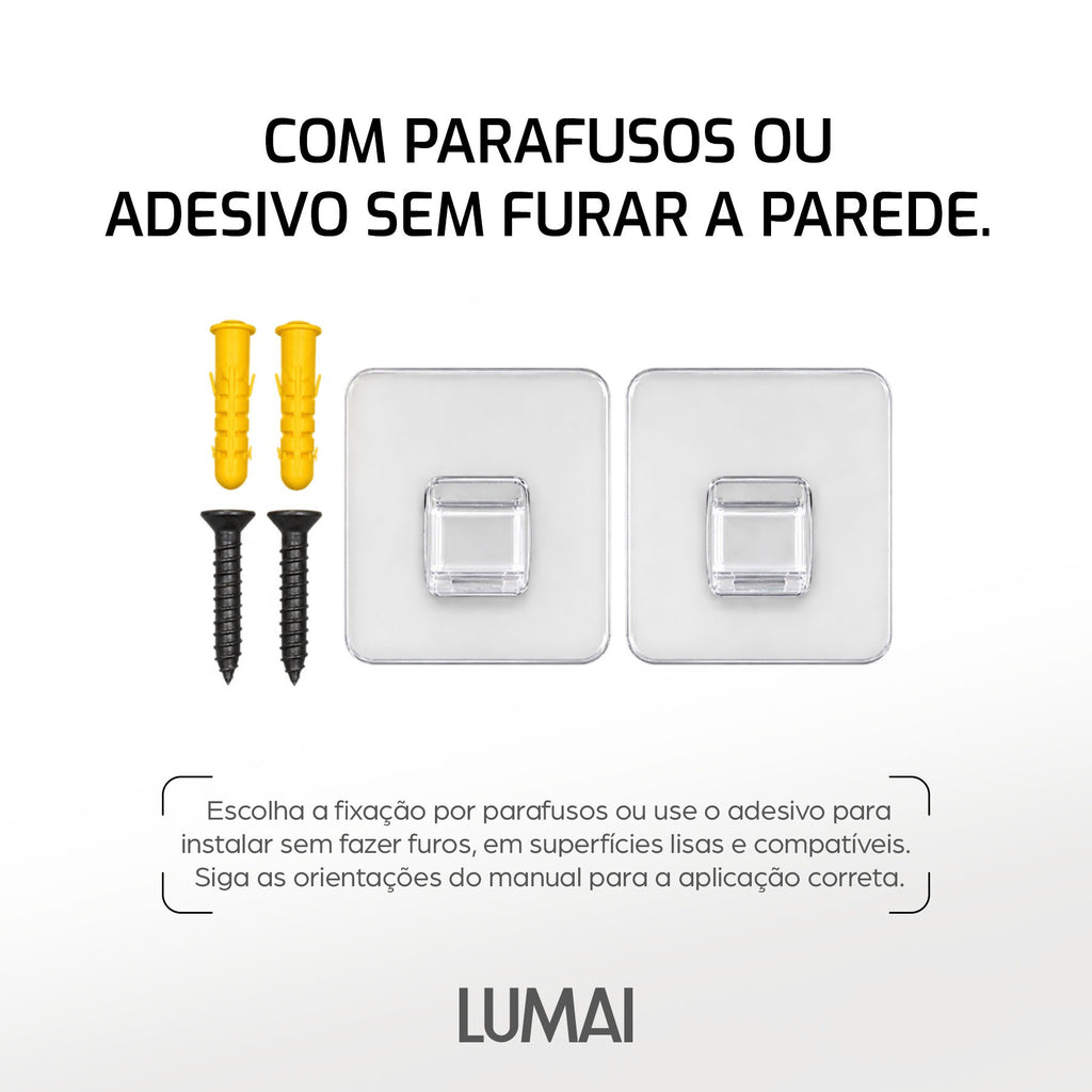 Instalação do Gênova com parafusos ou adesivo, sem furar